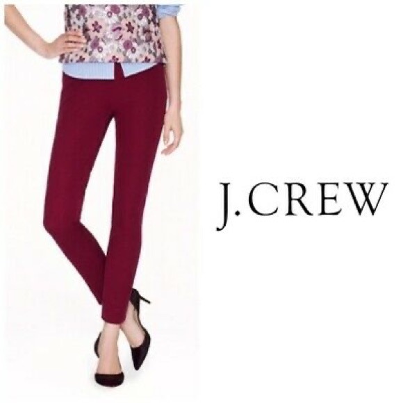 J Crew Plum/Burgundy Skinny Stretch Trousers - Picture 2 of 3